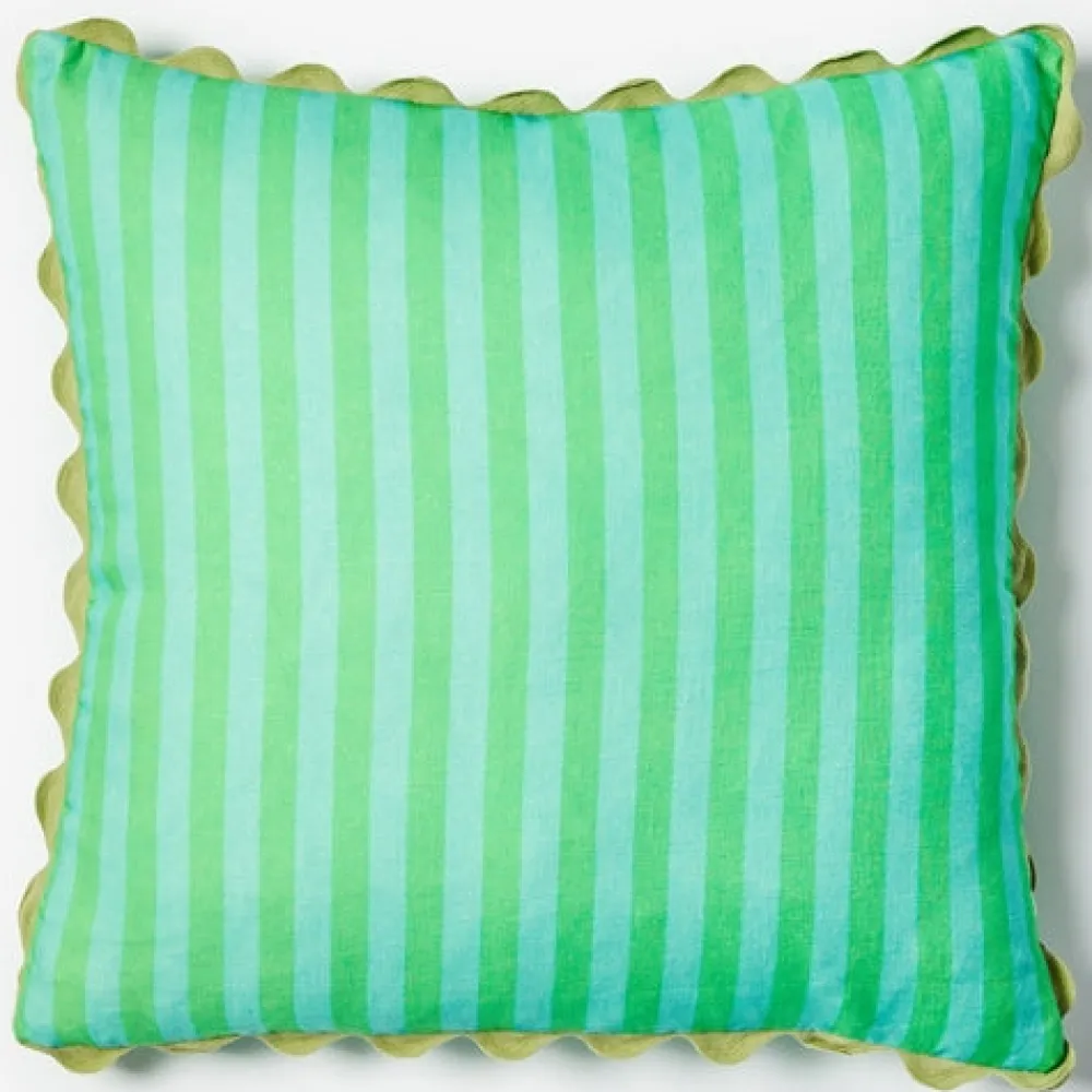 bonnie__neil_thin_stripe__0.webp Bonnie & Neil Thin Stripe Jade Cushion Outlet