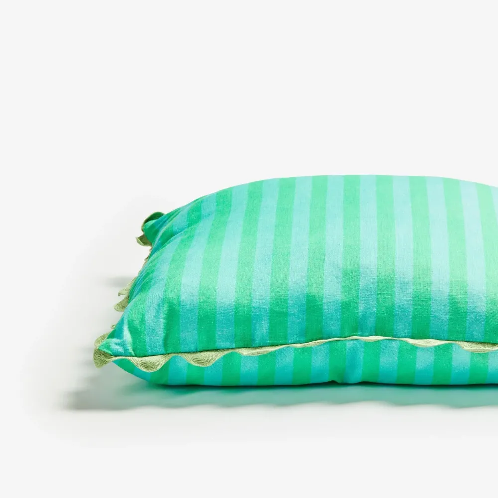 bonnie__neil_thin_stripe__1.webp Bonnie & Neil Thin Stripe Jade Cushion Outlet