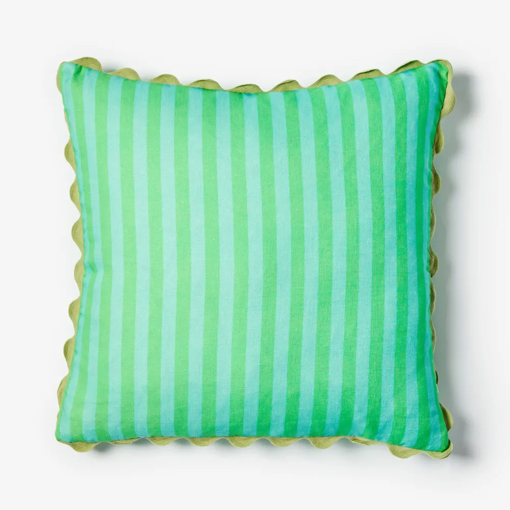 bonnie__neil_thin_stripe__3.webp Bonnie & Neil Thin Stripe Jade Cushion Outlet