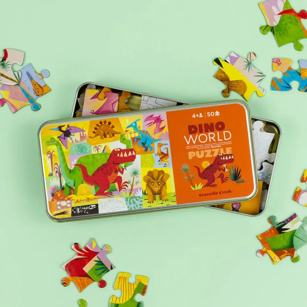 crocodile_creek__pc_tin_p_1.webp crocodile creek 50 pc Tin Puzzle - Dino World Clearance