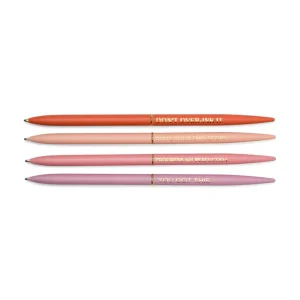 Designworks Ink TWISTY SLIM METAL PEN SET - SET OF 4 - Motivation Hot