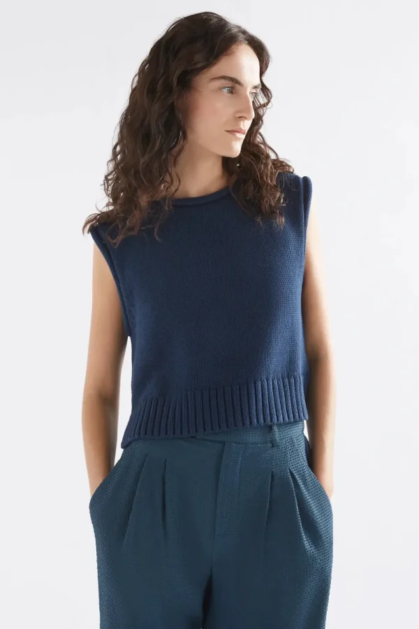 ELK Lunel Knit Vest - Deep Sea Blue Outlet