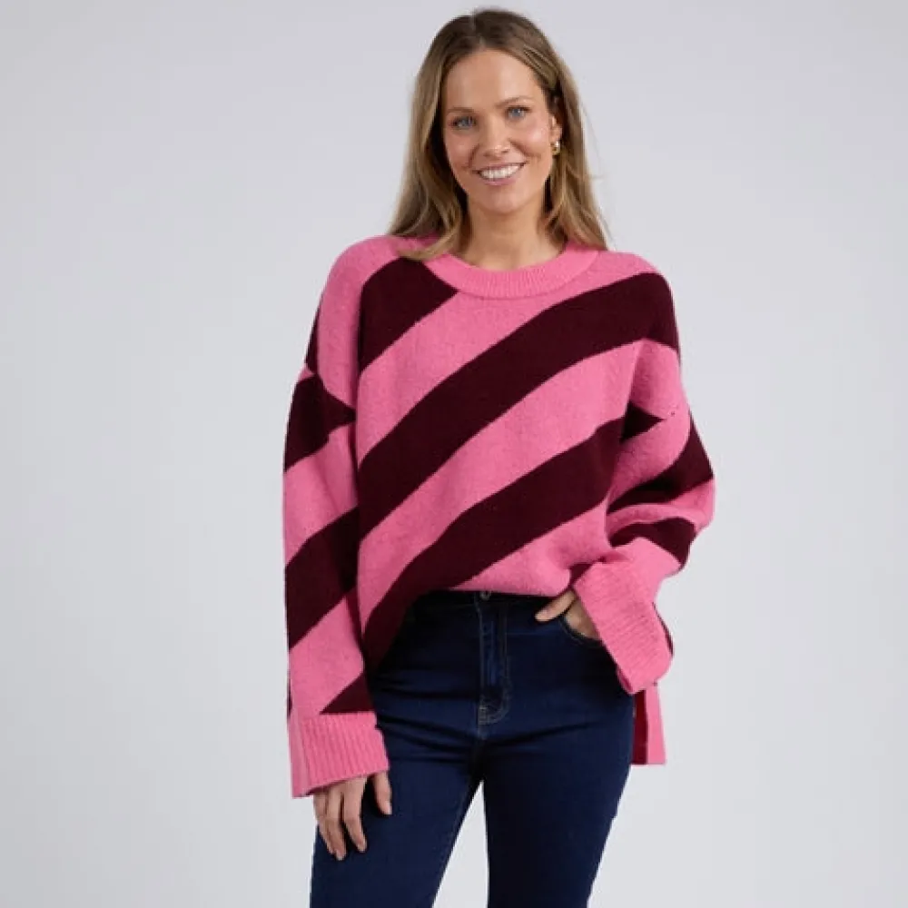 elm_sage_diagonal_stripe__0.webp ELM Sage Diagonal Stripe Knit Discount
