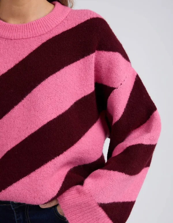 ELM Sage Diagonal Stripe Knit Discount