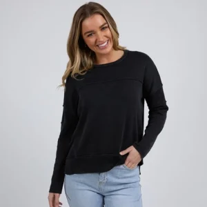 Foxwood Jayne Throw On Knit - Washed Black Outlet