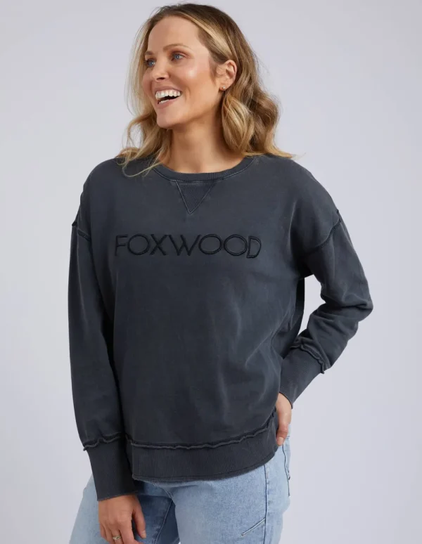 Foxwood Simplified Crew - Washed Black Sale