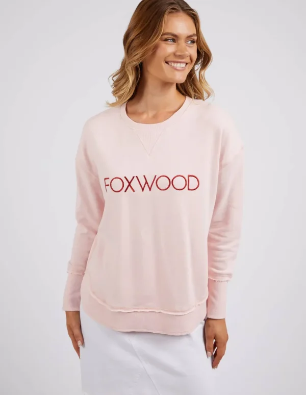 Foxwood Simplified Metallic Crew- Pink Fashion