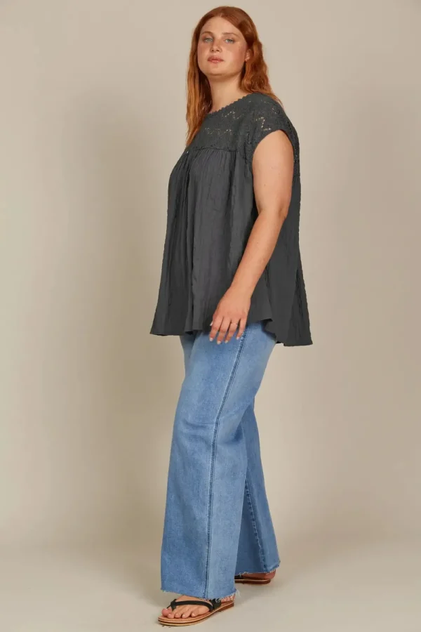 Isle Of Mine Fleur Relaxed Top - Graphite Discount