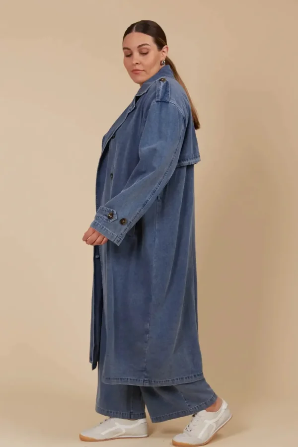 Isle Of Mine Freya Trench Coat -Denim Hot