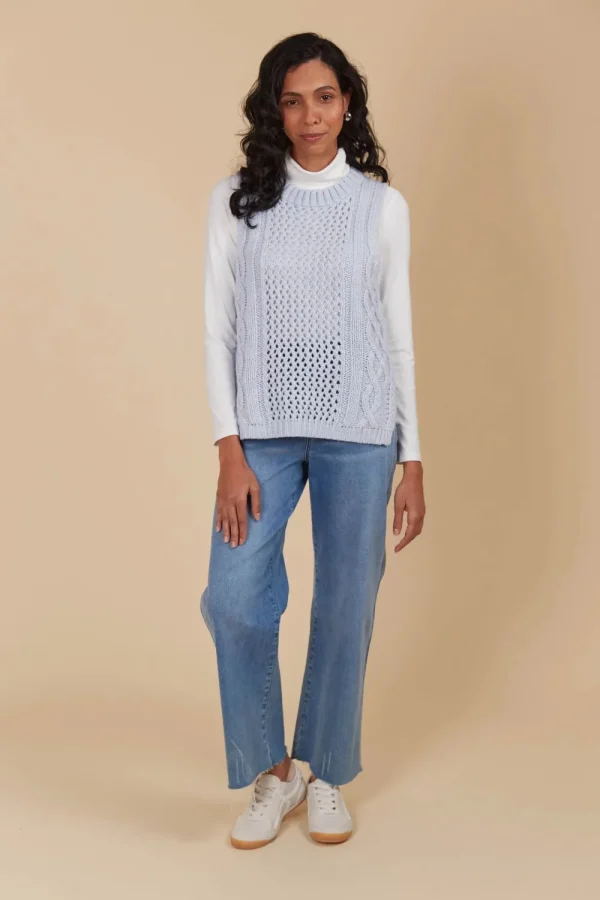 Isle Of Mine Luna Knit Vest - Sky Fashion