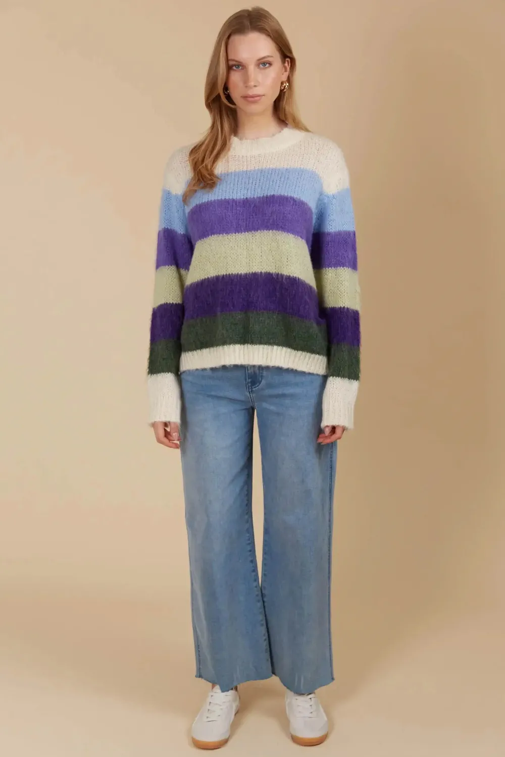 isle_of_mine_pallas_strip_1.webp Isle Of Mine Pallas Stripe Jumper - Violet Clearance