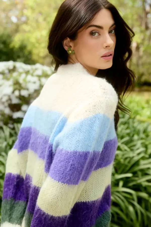 Isle Of Mine Pallas Stripe Jumper - Violet Clearance