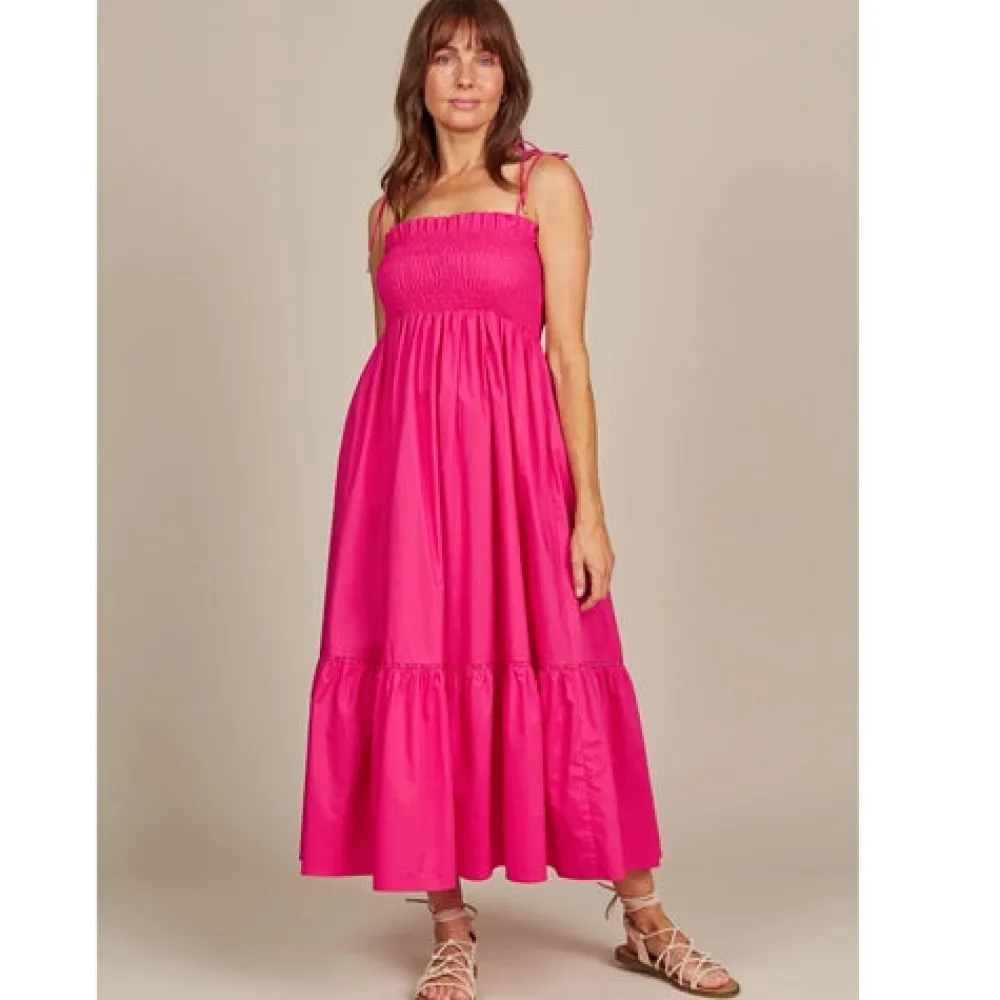 isle_of_mine_remi_shirred_0.webp Isle Of Mine Remi Shirred Maxi - Raspberry Outlet