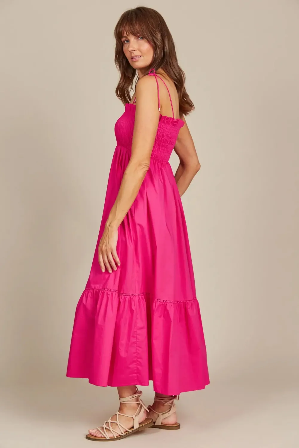 isle_of_mine_remi_shirred_2.webp Isle Of Mine Remi Shirred Maxi - Raspberry Outlet