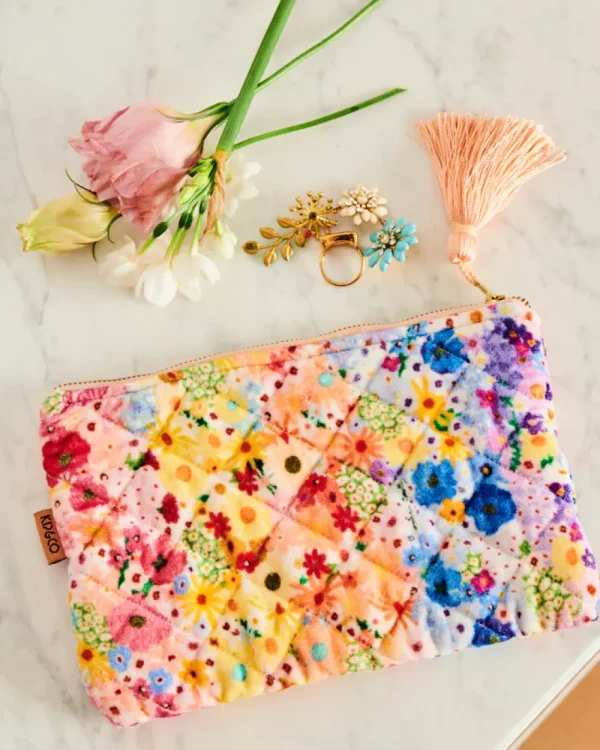 Kip & Co Posie Lane Velvet Cosmetics Purse Best