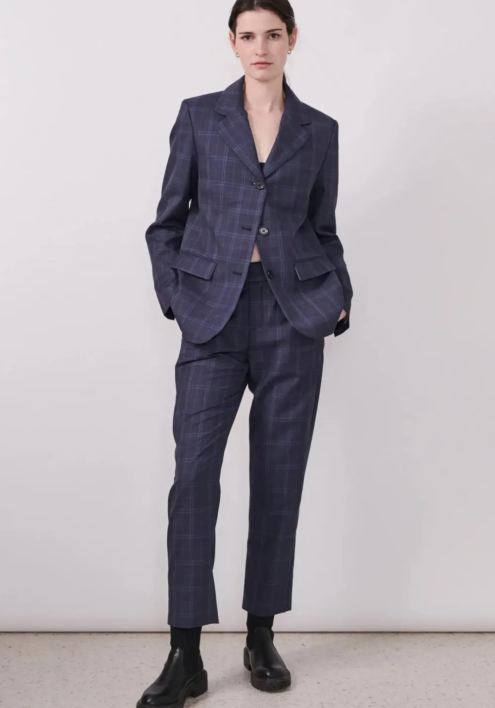 pol_dressage_pant__navy_c_2.webp POL Dressage Pant - Navy Check Outlet