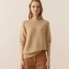 POL Orwell Ribbed Knit Tee - Camel Online