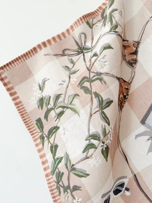 Whitney Spicer Linen Tea Towel - Tan Lines Sale
