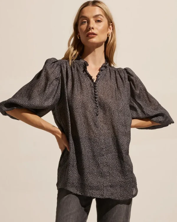 CLEAR50 Zoe Kratzmann Lilt Top Graphite Leopard Hot